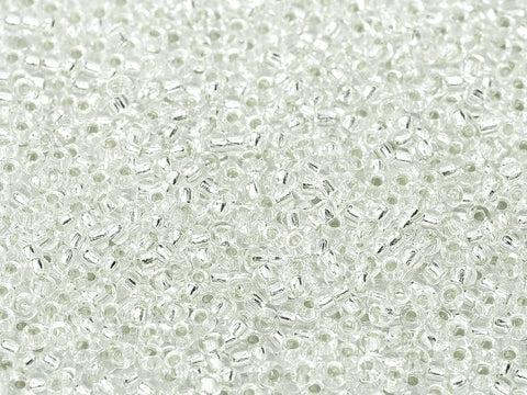 BeadsBalzar Beads & Crafts (MSB11-0001) MIYUKI SEED BEADS 11-0 CRYSTAL SILVER LINED (25 GMS)