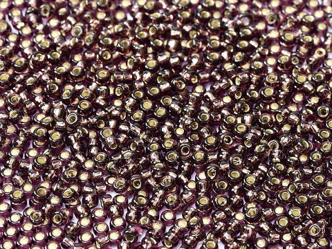 BeadsBalzar Beads & Crafts (MSB11-0013-250G) MIYUKI SEED BEADS 11/0 SILVER LINED DK.AMETHYST (250 GMS)