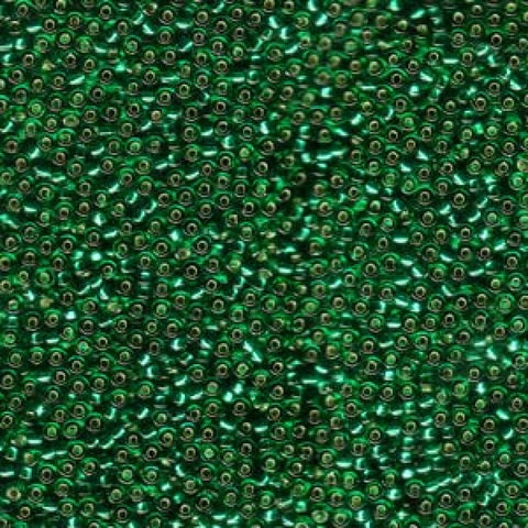 BeadsBalzar Beads & Crafts (MSB11-0017) MIYUKI SEED BEADS 11/0 EMERALD SILVER LINED (25 GMS)
