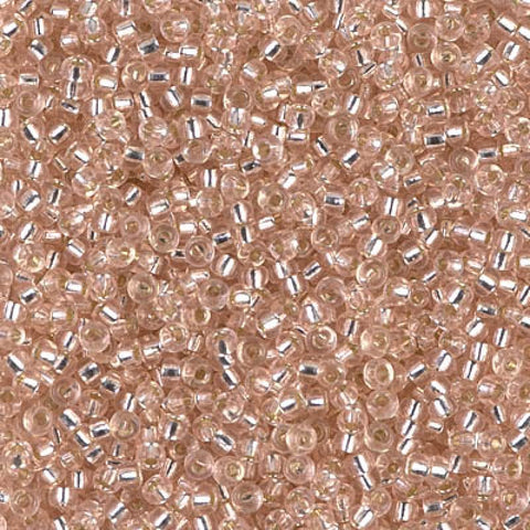 BeadsBalzar Beads & Crafts (MSB11-0023) MIYUKI SEED BEADS 11-0 SILVER LINED LT. BLUSH (25GMS)