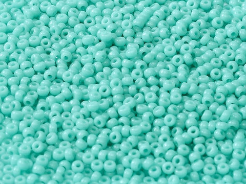 BeadsBalzar Beads & Crafts (MSB11-0412L)  MIYUKI SEED BEADS 11-0 LT.TURQUOISE GREEN OPAQUE