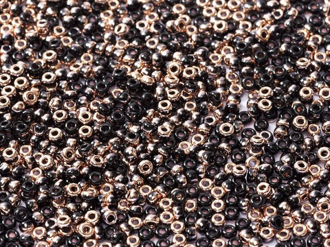 BeadsBalzar Beads & Crafts (MSB11-55034) MIYUKI SEED BEADS 11-0 BLACK CAPRI GOLD (25 GMS)