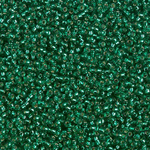BeadsBalzar Beads & Crafts (MSB15-0017) MIYUKI SEED BEADS 15/0 EMERALD SILVER LINED (10 GMS)