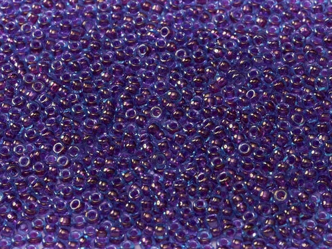 BeadsBalzar Beads & Crafts (MSB15-0352) MIYUKI SEED BEADS 15-0 FUCHSIA LINED AQUA LUSTER