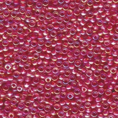 BeadsBalzar Beads & Crafts (MSB15-0355) MIYUKI SEED BEADS 15-0 HOT PINK LINED CRYSTAL AB