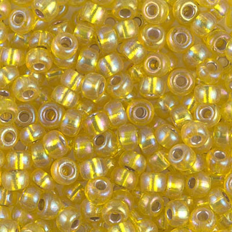 BeadsBalzar Beads & Crafts (MSB6-1006-250G) MIYUKI SEED BEADS 6/0 SILVER LINED YELLOW AB (250 GMS)