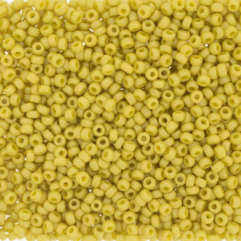 BeadsBalzar Beads & Crafts (MSB6-4692) MIYUKI SEED BEADS 6/0 ROUND FROST OP GLAZE RNBW YELLOW (25 GMS)