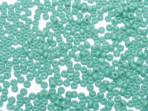 BeadsBalzar Beads & Crafts (MSB8-0412) MIYUKI SEED BEADS 8/0 OPAQUE TURQUOISE GREEN (25 GMS)