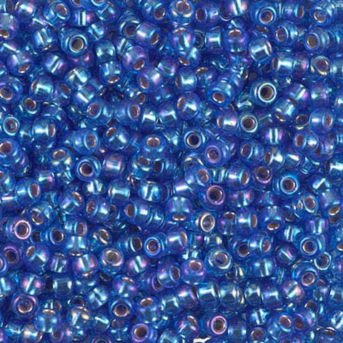 BeadsBalzar Beads & Crafts (MSB8-1019) MIYUKI SEED BEADS 8/0 SILVER LINED SAPPHIRE AB (25 GMS)