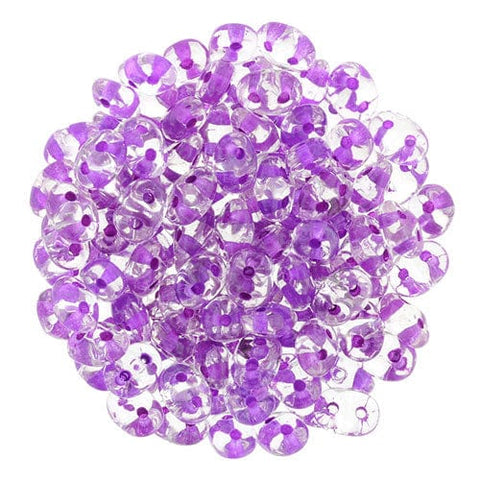 BeadsBalzar Beads & Crafts (MSD-44826CR) MATUBO SUPERDUO 2X5MM CRYSTAL LT PURPLE LINED