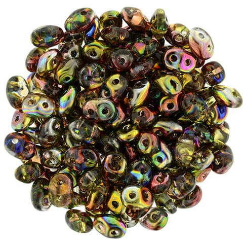 BeadsBalzar Beads & Crafts (MSD-95600CR) MATUBO SUPERDUO 2X5MM  MAGIC LINE RED-YELLOW