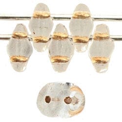 BeadsBalzar Beads & Crafts (MSD-CLG00030) MATUBO CZECH SUPERDUO 2X5MM CRYSTAL GOLD LINED