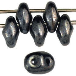 BeadsBalzar Beads & Crafts (MSD-L23980) MATUBO CZECH SUPERDUO 2X5MM  HEMATITE