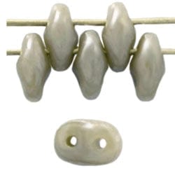 BeadsBalzar Beads & Crafts (MSD-L43020) MATUBO CZECH SUPERDUO 2X5MM LUSTER OPAQUE GRAY