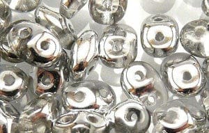 BeadsBalzar Beads & Crafts (MSD-S00030) MATUBO CZECH SUPERDUO 2X5MM SILVER 1-2