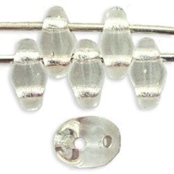 BeadsBalzar Beads & Crafts (MSD-SL00030) MATUBO CZECH SUPERDUO 2X5MM CRYSTAL SILVER LINED