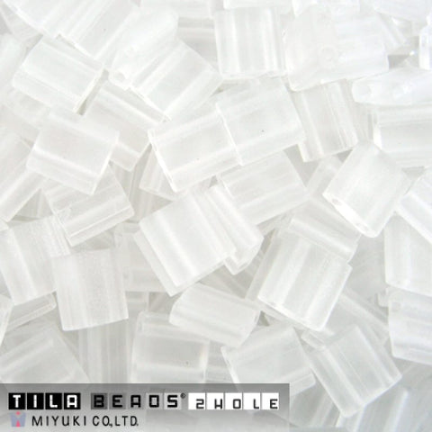 BeadsBalzar Beads & Crafts (MTL-0131F-50G) MIYUKI TILA BEADS CRYSTAL MATTED (50 GMS)