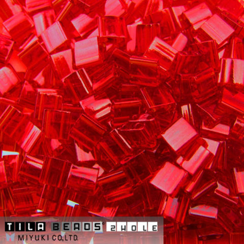 BeadsBalzar Beads & Crafts (MTL-0140) MIYUKI TILA BEADS LIGHT RED (7.1 GMS)