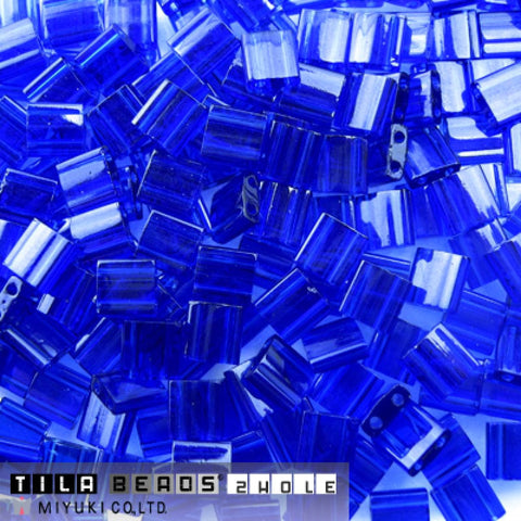 BeadsBalzar Beads & Crafts (MTL-0151) MIYUKI TILA BEADS TRANSPARENT COBALT (7.1 GMS)