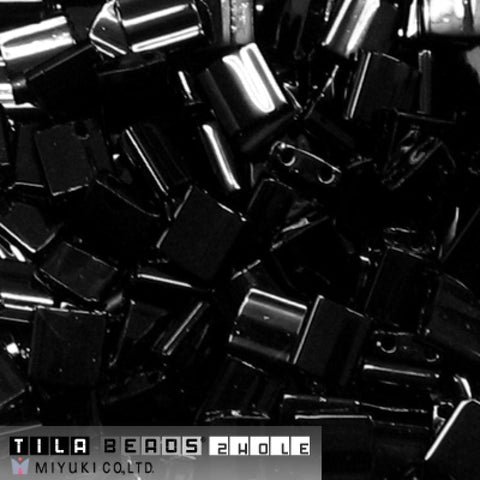BeadsBalzar Beads & Crafts (MTL-0401-50G) MIYUKI TILA BEADS BLACK (50 GMS)