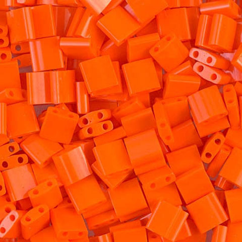 BeadsBalzar Beads & Crafts (MTL-0406) MIYUKI TILA BEADS OPAQUE ORANGE (7.1 GMS)