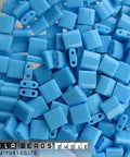 BeadsBalzar Beads & Crafts (MTL-0413) MIYUKI TILA BEADS OPAQUE TURQUOISE BLUE (7.1 GMS)