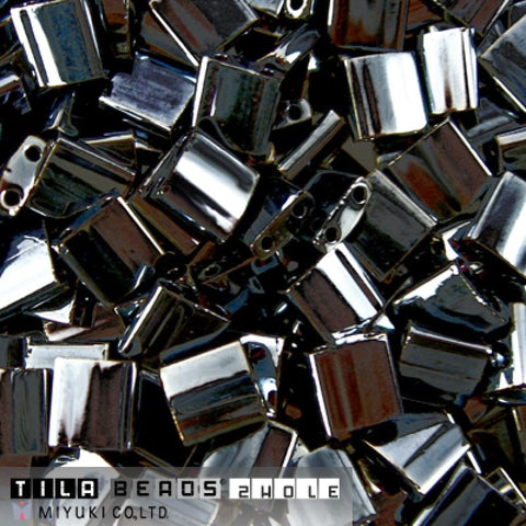 BeadsBalzar Beads & Crafts (MTL-0464) MIYUKI TILA BEADS LIGHT GUNMETAL