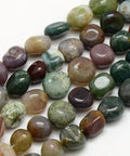 BeadsBalzar Beads & Crafts NAT.INDIAN AGATE (BG4145-01) (BG4145-X) Natural Obsidian Nuggets  8-12mm (1 STR)