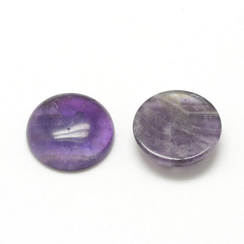 BeadsBalzar Beads & Crafts Natural Amethyst (BC8035-30) (BC8035-X) Natural & Synthetic Cabochons, Half Round/Dome 10mm (4 PCS)