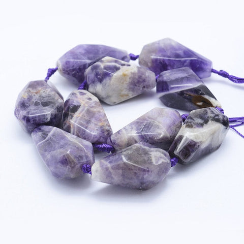 BeadsBalzar Beads & Crafts Natural Amethyst Beads Strands, Faceted, Drop about 26-41MM (BG5071)