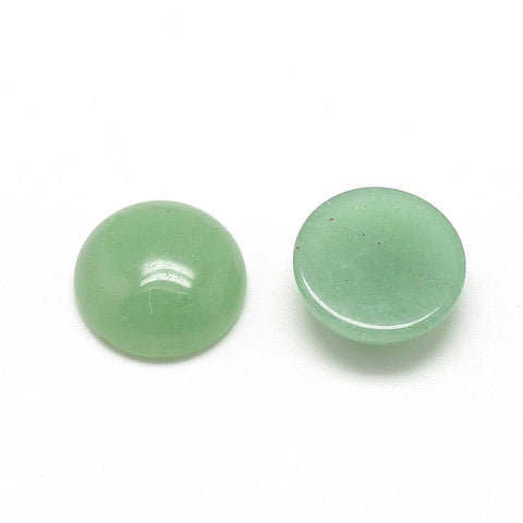 BeadsBalzar Beads & Crafts Natural Aventurine (BC8035-43) (BC8035-X) Natural & Synthetic Cabochons, Half Round/Dome 10mm (4 PCS)