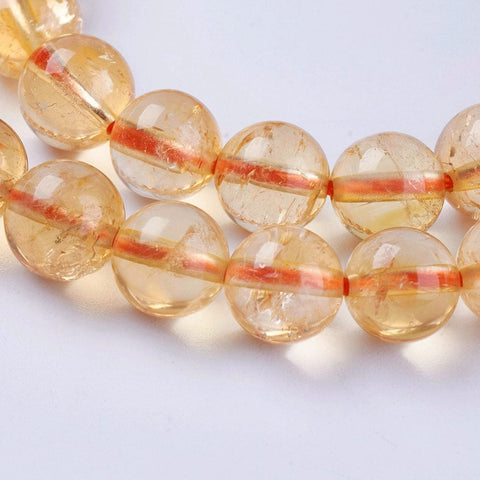 BeadsBalzar Beads & Crafts Natural Citrine Beads Strands, Round, Citrine 8MM (BG5136)