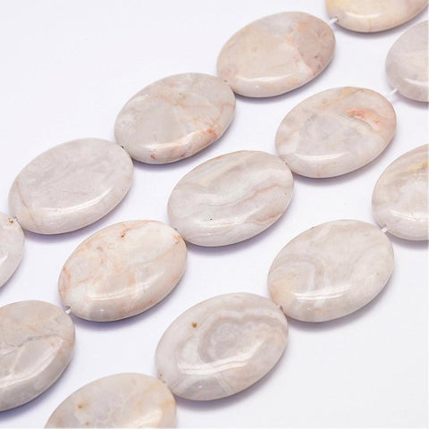 BeadsBalzar Beads & Crafts Natural Crazy Agate Beads Strands, Oval 40MM (BG5112)