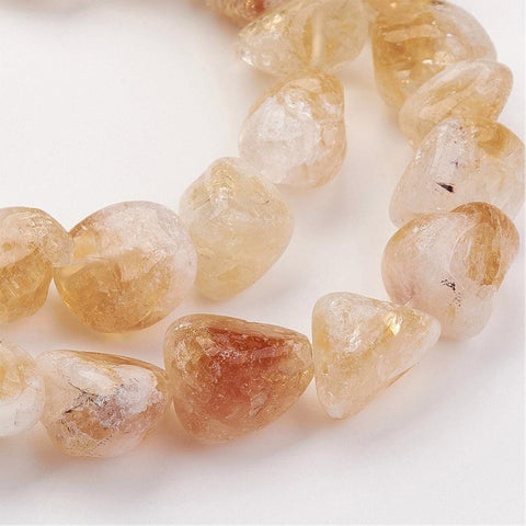 BeadsBalzar Beads & Crafts Natural Gemstone Nugget Citrine Bead Strands, Citrine 8-16MM (BG3917)