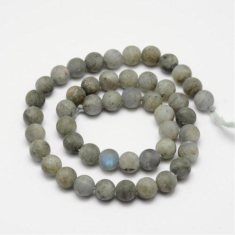 BeadsBalzar Beads & Crafts Natural Labradorite Frosted Bead Strands, Round,  4MM (BG4735)