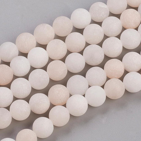 BeadsBalzar Beads & Crafts (NG7191A) Natural Pink Aventurine Beads Strands, Frosted, Round 8~8.5mm