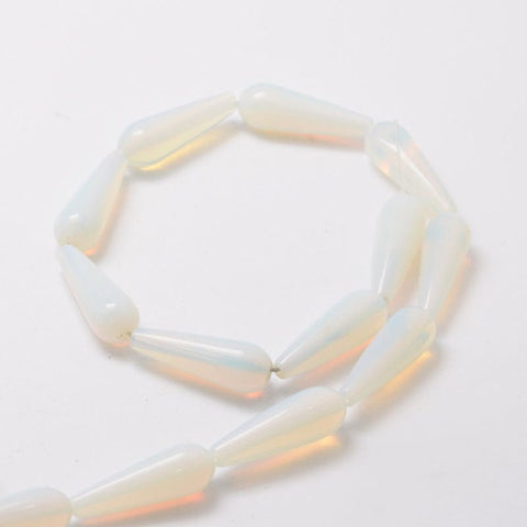 BeadsBalzar Beads & Crafts OPALITE (BG4782-27) (BG4782-X) Natural eardrop Beads 10x30mm (2 PCS)
