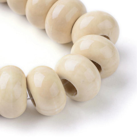 BeadsBalzar Beads & Crafts PAPAYAHIP (CB4752A) Handmade Porcelain Beads, Bright Glazed Porcelain, 17MM (& COLORS) (CB4752B)