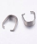 BeadsBalzar Beads & Crafts (PB6418A) 304 Stainless Steel Pinch Bails, 6.5mm long, 6mm wide, 3mm thick. (20 PCS)