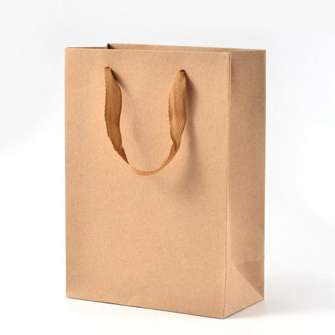 BeadsBalzar Beads & Crafts (PB7116A) Rectangle Kraft Paper Bags , BurlyWood 12cmx16cm (2 PCS)