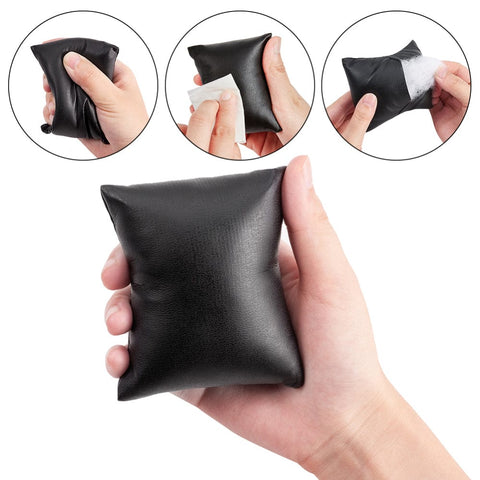 BeadsBalzar Beads & Crafts (PD7671-02) Imitation Leather, Black 7.5x8.8cm (2 PCS)