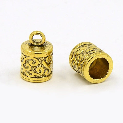 BeadsBalzar Beads & Crafts (PE3) Terminal Ending Antique golden (8 PCS)