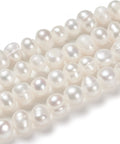 BeadsBalzar Beads & Crafts (PE404) Freshwater Pearl Beads, Potato, Old Lace 6~7mm  (1 STR)