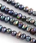 BeadsBalzar Beads & Crafts (PE4587) Natural Pearl Beads Pearl Bead Strands, Potatol, DarkSlateGray 4-6MM