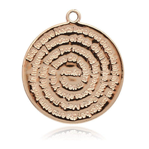 BeadsBalzar Beads & Crafts (PE5603) Alloy Flat Round Pendants, Rose Gold 40mm wide