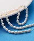 BeadsBalzar Beads & Crafts (PE5746-X) Grade A Natural Freshwater Pearl Strands, White