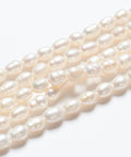 BeadsBalzar Beads & Crafts (PE5746-X) Grade A Natural Freshwater Pearl Strands, White