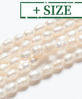 BeadsBalzar Beads & Crafts (PE5746-X) Grade A Natural Freshwater Pearl Strands, White