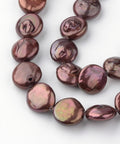 BeadsBalzar Beads & Crafts (PE6003) Natural Keshi Pearl Sienna Size: about 12~14mm long, 12~14mm wide,  (4 PCS)
