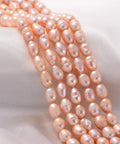 BeadsBalzar Beads & Crafts (PE7511-P) Grade A Natural Cultured Freshwater Pearl Beads , Rice, Natural Color, Pearl Pink 4~5mm